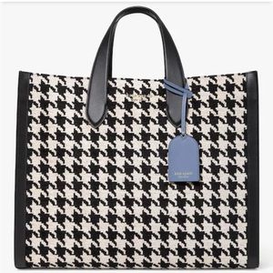 NWT Kate Spade Manhattan Houndstooth Large Tote